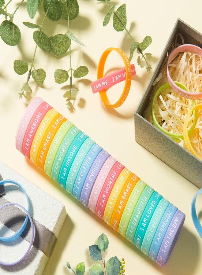 CYCLUSIVE 20 Pieces Students Inspirational Wristbands Rubber Bracelets Fun Motivational Wristbands for Kids Students Back to School Gifts - Image 2